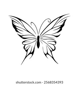 Butterfly Icon, Symbol Set, Flying Insect Silhouette, Butterflies Wings Pictogram, Butterfly Illustration On White Background