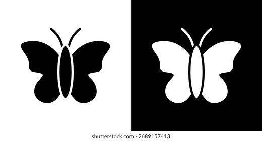 Símbolo de icono de mariposa. símbolo plano simple sobre fondo en blanco.