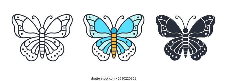 Butterfly icon symbol vector illustration isolated on white background