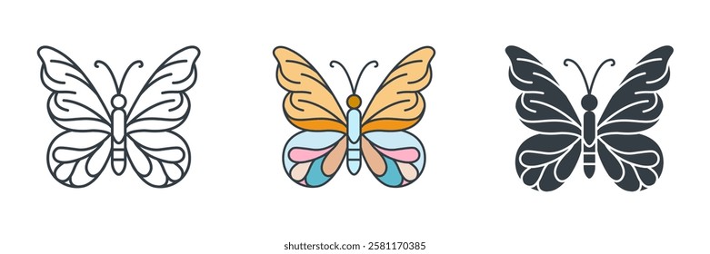 Butterfly icon symbol vector illustration isolated on white background