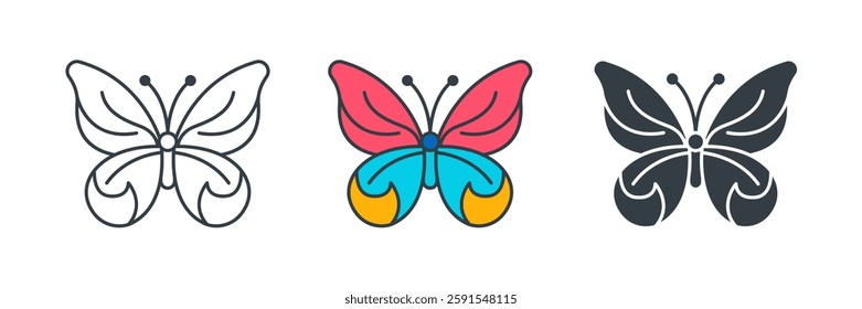Butterfly icon symbol vector illustration isolated on white background