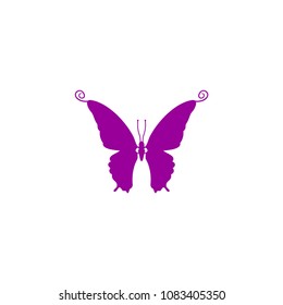 Butterfly Icon Template Purple Stock Vector (Royalty Free) 1083405350 ...