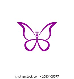 Butterfly icon template purple