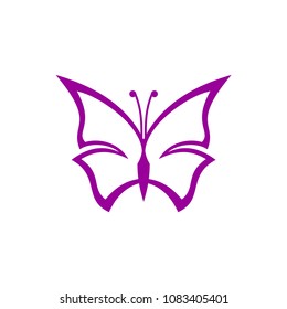 Butterfly icon template purple