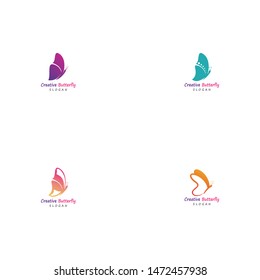 Butterfly icon template set illustration design