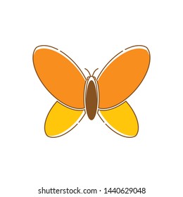 butterfly icon template, butterfly vector simple design element