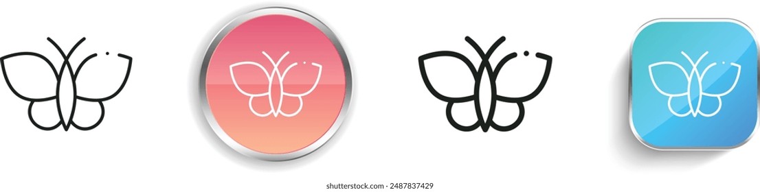 butterfly icon. Thin Linear, Regular and Button Style Design Isolated On White Background