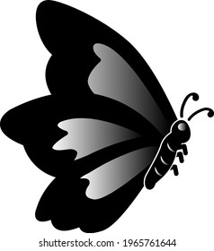Icono de mariposa en diseño plano de moda