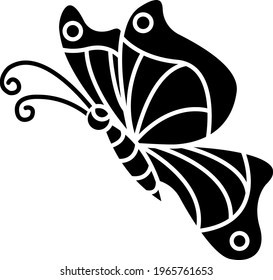 Butterfly icon in trendy flat design