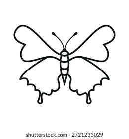 Ícone de borboleta em design de moda plana