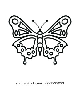 Icono de la mariposa en diseño plano de moda