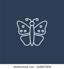Butterfly icon. Trendy flat vector line Butterfly icon on dark blue background from animals collection. 