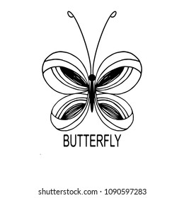 butterfly icon, vector