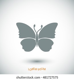 butterfly icon, vector best flat icon EPS 