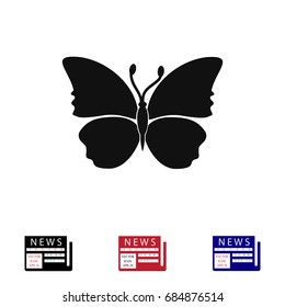 butterfly icon, vector best flat icon EPS 