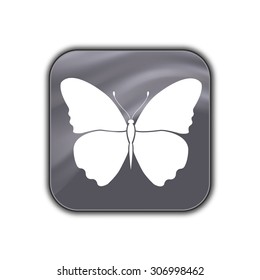butterfly icon - vector button