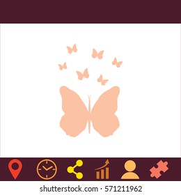 Butterfly  icon. Vector design.