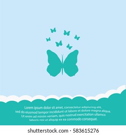 Butterfly  icon. Vector design.