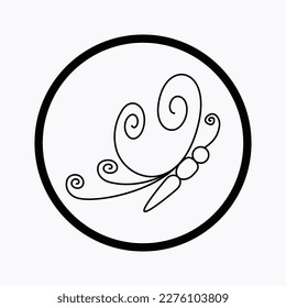 butterfly icon vector design illustration line art