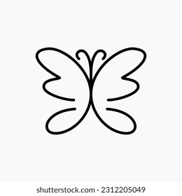 butterfly icon vector design illustration line art