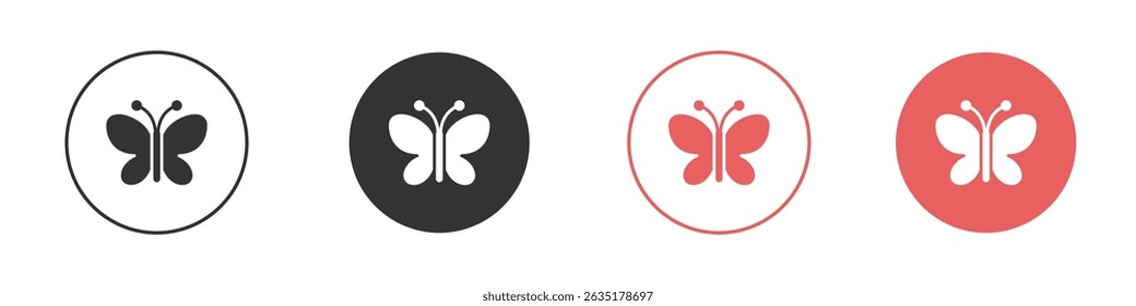 Butterfly icon vector design template simple and clean style