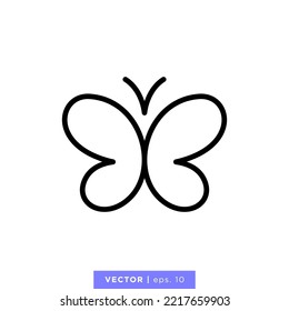 Butterfly icon vector illustration design template. Editable stroke.