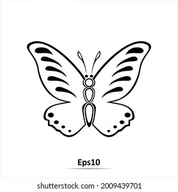 Butterfly icon. Vector illustration. Eps10
