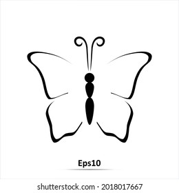 Icono de mariposa. Ilustración vectorial. Eps10