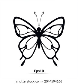 Butterfly icon. Vector illustration. Eps10