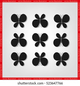 butterfly icon vector illustration eps10. Isolated badge for website or app - stock infographics