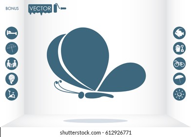 butterfly icon icon vector illustration eps10.