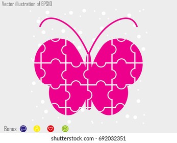 Butterfly icon, vector illustration eps10