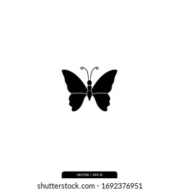 Plantilla de logotipo de ilustración de vectores de icono de mariposa