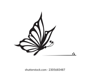 butterfly icon vector isolated on white