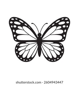 butterfly icon vector isolated on white background