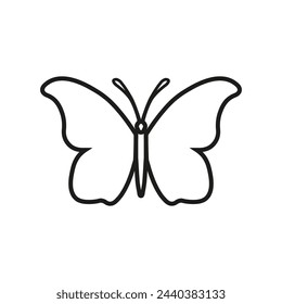 Butterfly icon. Vector. Line style.