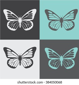 butterfly icon vector. logo