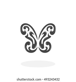 Butterfly Icon. Vector logo on white background