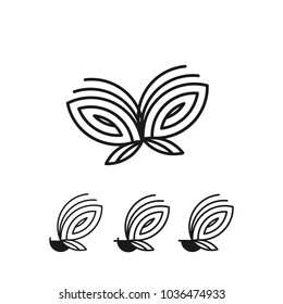Butterfly icon vector logo set. Flat butterfly symbol. 