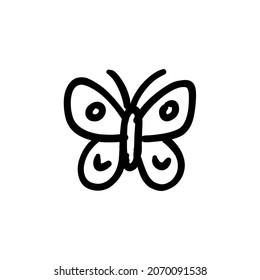 butterfly icon in vector. Logotype - Doodle