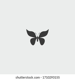 butterfly icon. butterfly vector on gray background