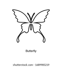 Butterfly icon vector on white background. Black icon illustration