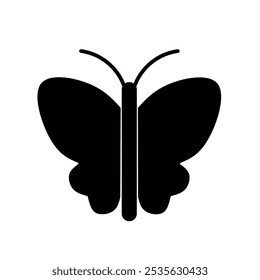 butterfly icon vector on white background