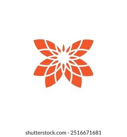 Butterfly icon vector, orange color with modern concept