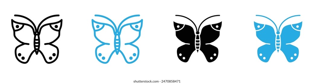 Butterfly icon vector set collection for web