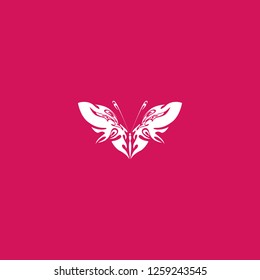 butterfly icon vector. butterfly sign on pink background. butterfly icon for web and app