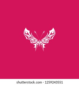 butterfly icon vector. butterfly sign on pink background. butterfly icon for web and app