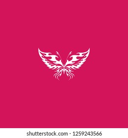 butterfly icon vector. butterfly sign on pink background. butterfly icon for web and app