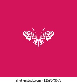 butterfly icon vector. butterfly sign on pink background. butterfly icon for web and app