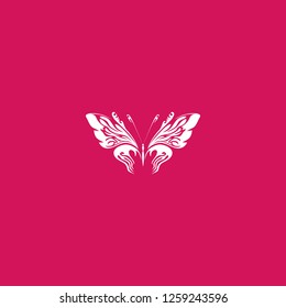 butterfly icon vector. butterfly sign on pink background. butterfly icon for web and app